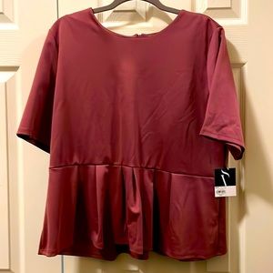 Red whine peplum top